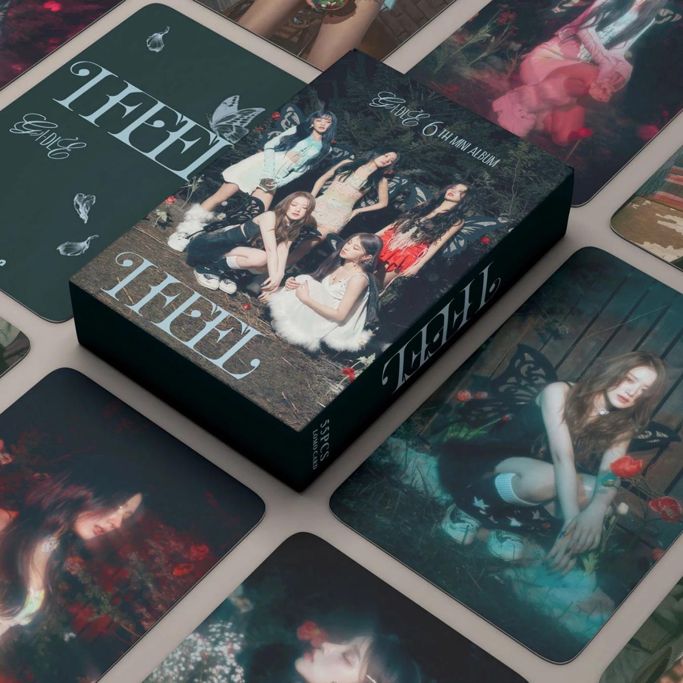  (G)I-DLE ,  θ ī, GIDLE ٹ, ҳ I ȭ  ī,  , 55 /Ʈ, 2023 55pcs/set Kpop (G)I-DLE Postcards I FEEL Butterfly Lomo Cards  GIDLE Album Girls I Burn Photo Card Postcard Fans Gift 2023